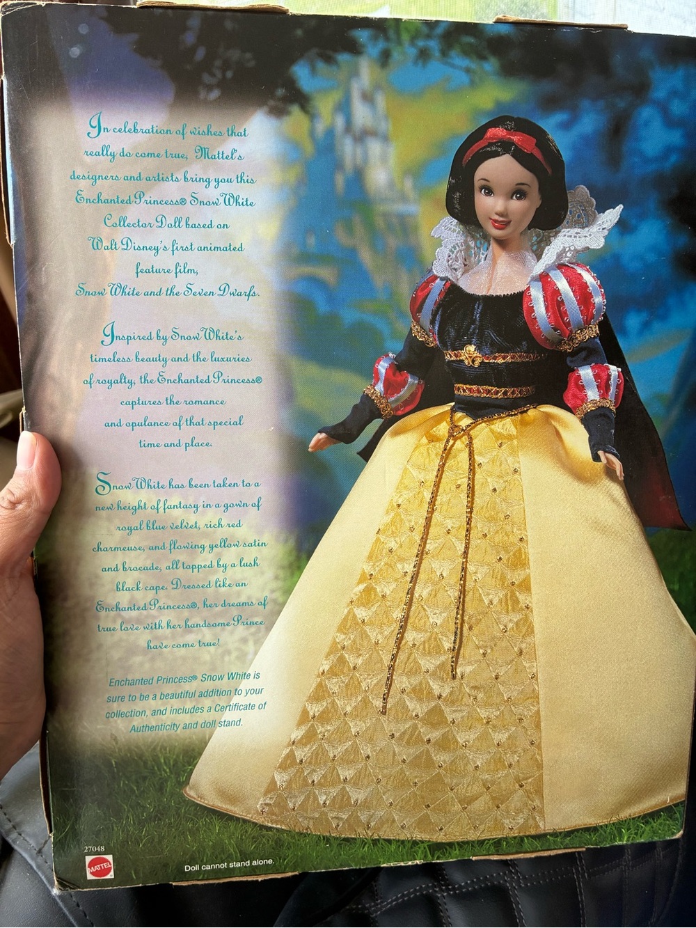 Mattel Gold Floral Collector Doll Box with Pink and Yellow Accents